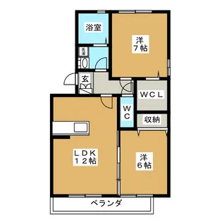 アルカディア新町【1階】の間取り