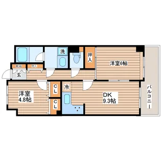 フレール仙台長町南【4階】の間取り