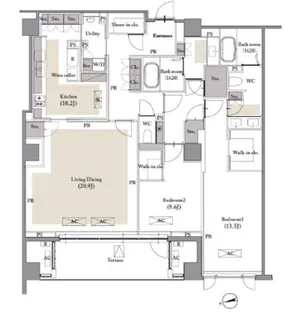 ROPPONGI PLACID【1階】の間取り