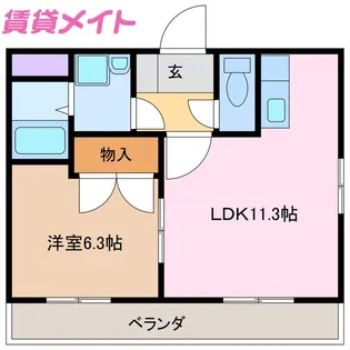 ピアリー【2階】の間取り