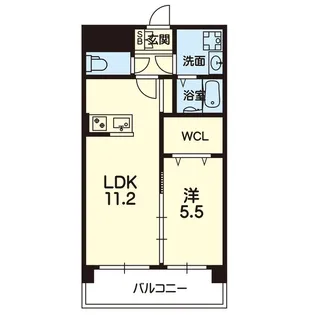 ベルジュ健軍【6階】の間取り