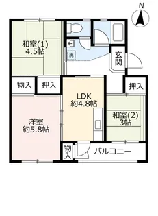 UR平城第二【3階】の間取り