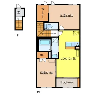 フレグランス ミズホB【2階】の間取り