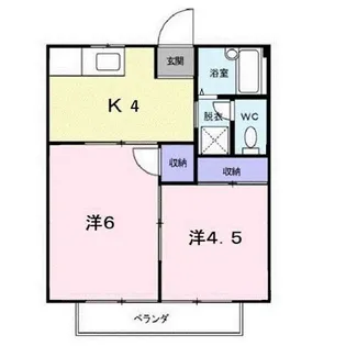 シティハイツ朝日【2階】の間取り