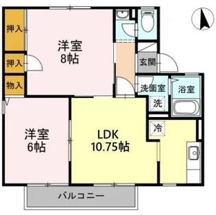 シャルマン沢村 A【2階】の間取り
