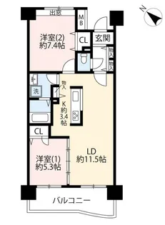 URアートアベニュー立川【10階】の間取り