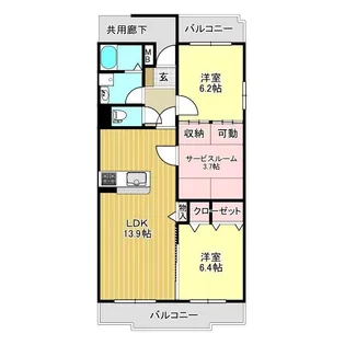 ガーデンヒルズ さくら【2階】の間取り