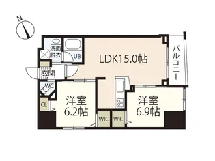 ザ・マジェスティー白島九軒町【6階】の間取り