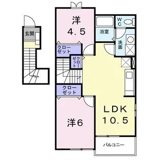 グランツ・ティー1B【2階】の間取り