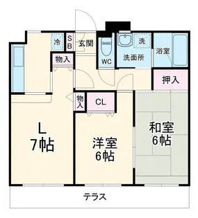 クールヴェール3番館 A・B【2階】の間取り