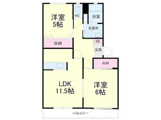 サンレイク【1階】の間取り