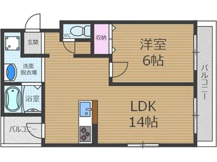 麻田レインボーハイツ【4階】の間取り