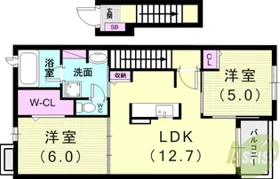 サンリット北野I【2階】の間取り