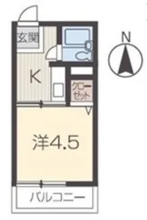 セジュール松ヶ丘B棟【1階】の間取り