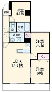 中今泉ヴィラージュマンション【4階】の間取り