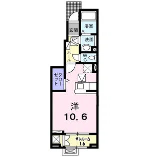 ルーエ西本成寺III【1階】の間取り