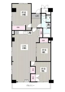 コーポ南越谷B【7階】の間取り
