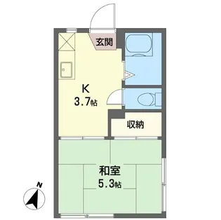 ウハラハイツ A【1階】の間取り