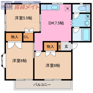 ドリームハイツ A棟【1階】の間取り