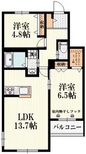 フォンテーヌ国立B【3階】の間取り