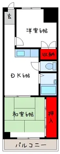矢野高安マンションA棟【2階】の間取り