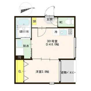 杜テラス仙台卸町【3階】の間取り