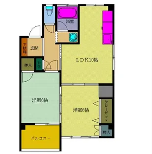 川津グランドハイツ【1階】の間取り