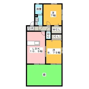 ハウスコートアケノ【1階】の間取り