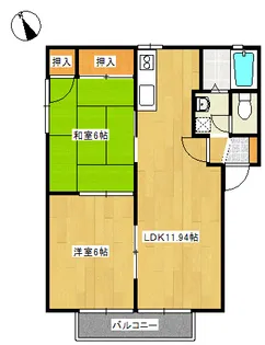 エヴァグリーンハイツ A【1階】の間取り