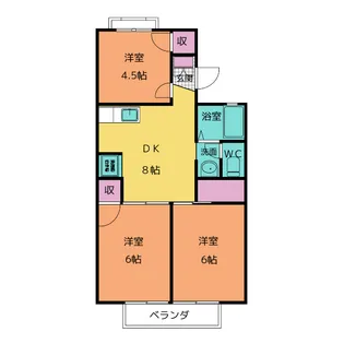 ジュネスマルフク C棟 D棟【2階】の間取り