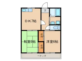 レジデンス花ヶ咲【1階】の間取り