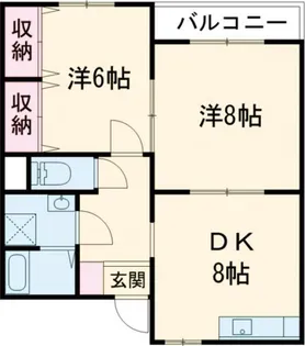 ハイフラット静徳【2階】の間取り