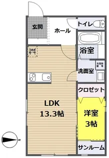 1LDKの間取り画像