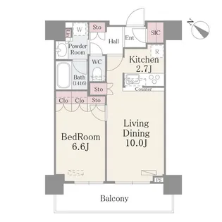 ルミレイス豊洲【16階】の間取り