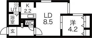 北海道札幌市中央区南九条西12【マンション】の間取り