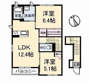 KO.レジデンス B棟【2階】の間取り