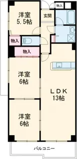 フェルザ南茨木【1階】の間取り