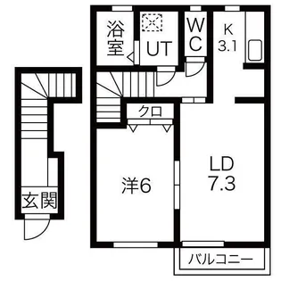 アイリス柳原 B【2階】の間取り