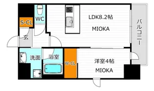 エステムコート谷町九丁目【10階】の間取り