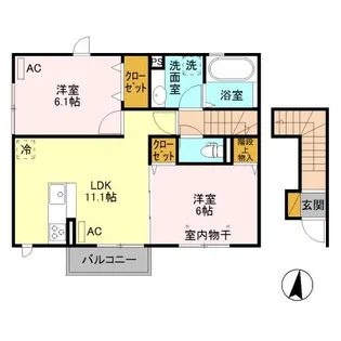 メゾン・ド・クロワール/ハーモニーランド メゾン・ド・クロワール【2階】の間取り