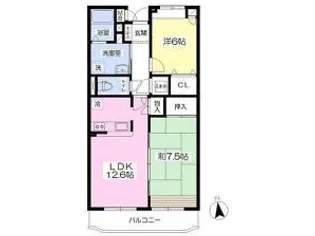 ヴィラ・クレスト旭が丘【2階】の間取り