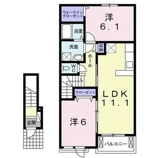 ハウス なごみII【2階】の間取り