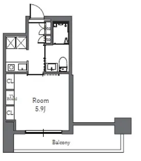 Totsu Residence Shiba【7階】の間取り