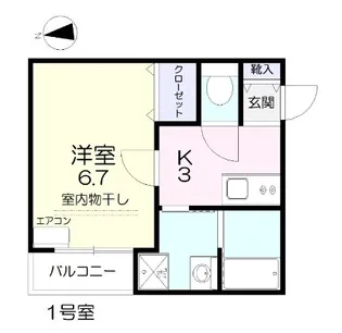 岡山県岡山市北区島田本町1【アパート】の間取り