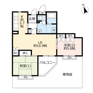 UR多摩ニュータウンリベレ向陽台【1階】の間取り
