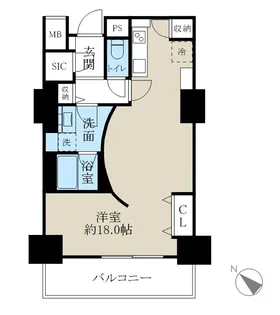 ロイヤルパークスER万代【8階】の間取り