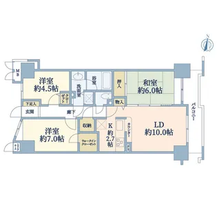 ベルシャトゥ立川【11階】の間取り