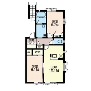 LA POIRE II【1階】の間取り