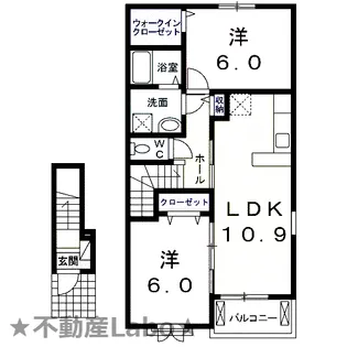 徳島県徳島市川内町加賀須野【アパート】の間取り