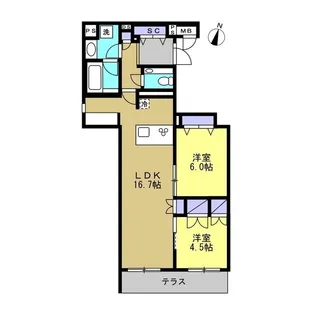 グランヴィラ川崎【1階】の間取り